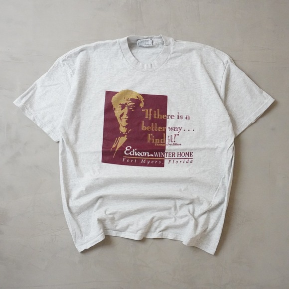 Lee Other - Vintage Thomas Edison Winter Home Fort Myers Florida T-Shirt Grey XL Mens